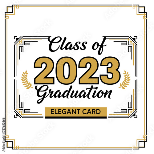 Elegant black and gold card for the Class of suitable for banners, flyers, greetings, invitations, business diaries, congratulations, and prom posters
