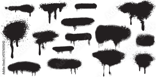 Spray Paint Graffiti Strokes and Splatter Lines for Urban Street Art Background