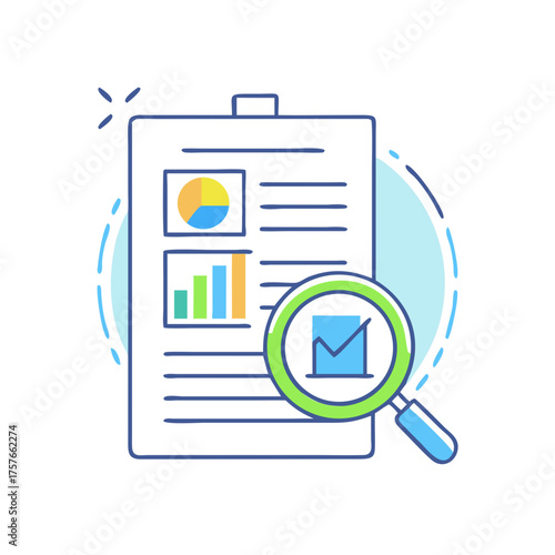 Analyzing Business Reports with Magnifying Glass and Various Statistical Charts