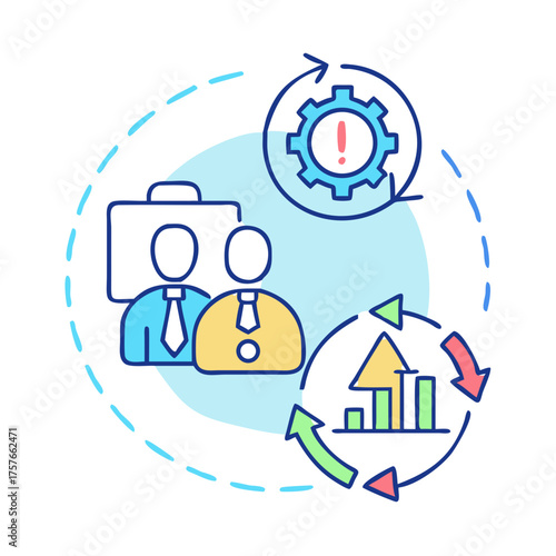 Business process management workflow illustration emphasizing collaboration and continuous improvement
