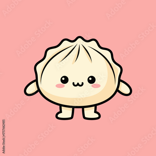 Cute dumpling cartoon character vector illustration