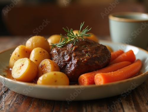 Grilled Beef Strip Loin Steak with Roast Vegetables