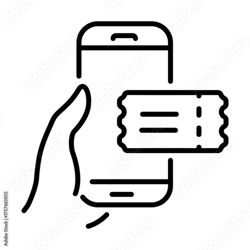 A linear style icon representing electronic ticket