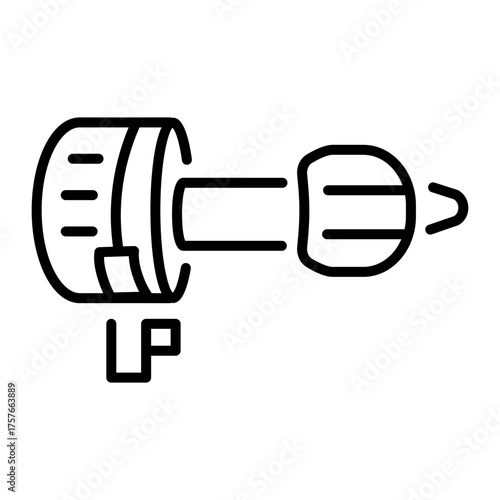 An outline style icon depicting jet engine