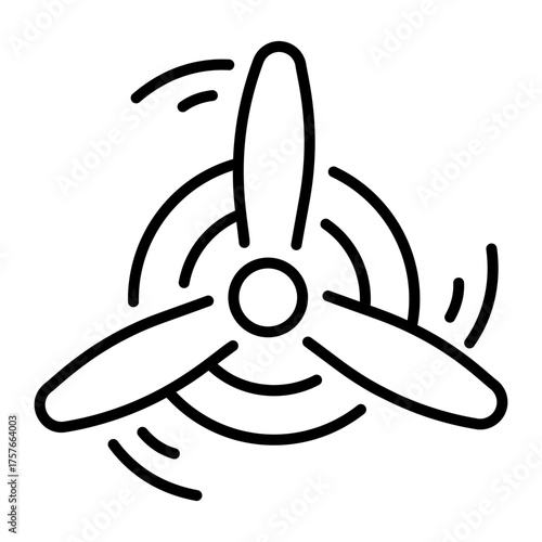 A linear style icon representing propeller