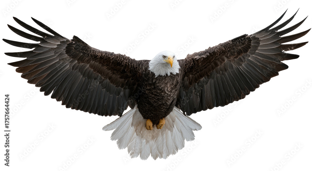 Naklejka premium Majestic bald eagle in flight