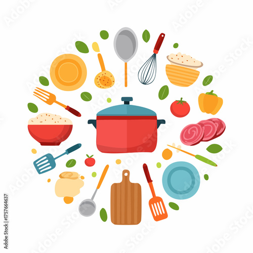 Essen- und Küchen-Icons Vektorset