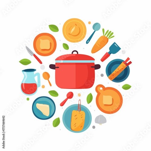 Essen- und Küchen-Icons Vektorset