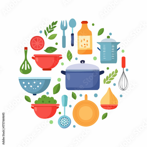 Essen- und Küchen-Icons Vektorset