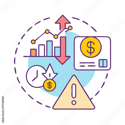 Financial Risk and Volatility with Potential Instability and Economic Downturn Illustration