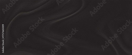 Gold Wood Line Pattern. Abstract Luxury Golden Tree Texture. Vector Black Background with Wave Wooden Abstract Pattern.