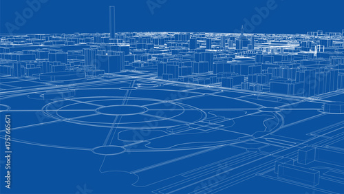 Futuristic City Blueprint