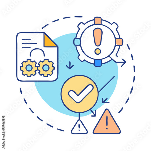 Workflow Optimization and Validation Process with Checks, Warning Signs and Gears