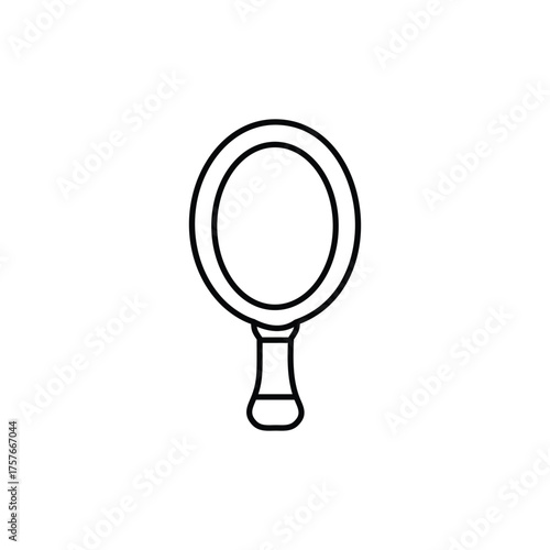Hand Mirror Vector Icon Beauty Tool Reflection Accessory Illustration