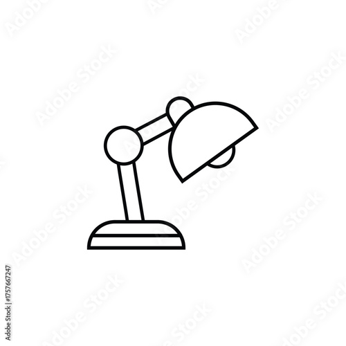 Table Lamp Vector Icon Light Fixture Desk Lighting Illustration