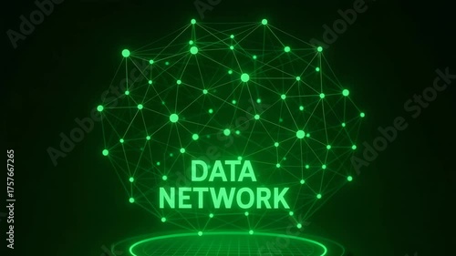 A vibrant green digital data network representation showcasing connectivity and information flow in modern technology.