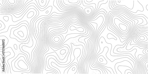 Black and white lines seamless Topographic map patterns. Vintage outdoors style. The stylized height of the topographic map contour in lines and contours isolated on transparent.