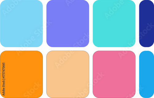 Colorful rounded squares grid abstract background for design projects and web applications