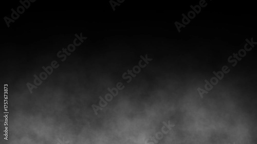 3D seamless animation Dark atmospheric fog rolling over a black background. Perfect for horror intros, suspense scenes, or dramatic visual effects in films and motion design