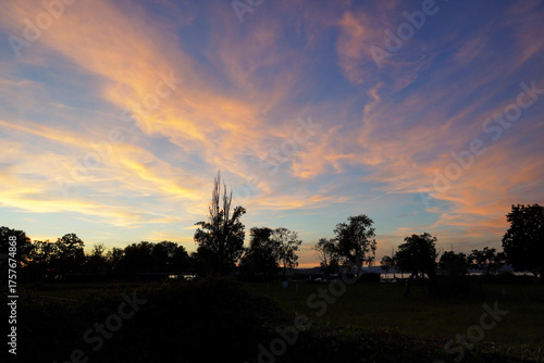 Beautiful colorful clouds at Lake Balaton