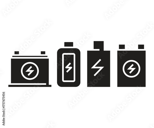 battery icons set vector illustration
