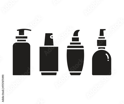 spray bottle icons set illustration