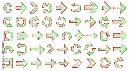 Vector art of collection of arrows