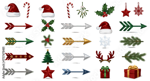 Vector art of collection of christmas and winter holiday icons