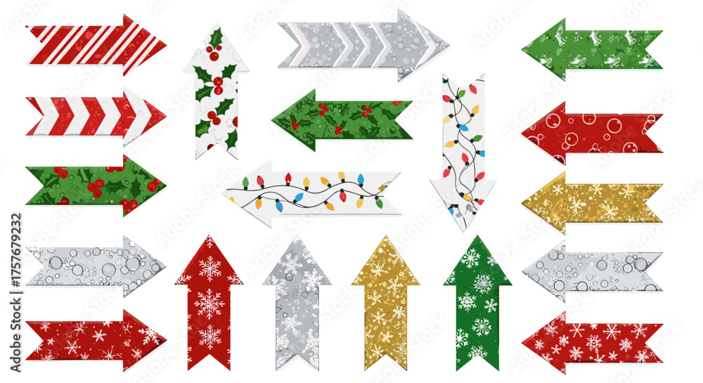 Fototapeta premium Vector art of collection of christmas arrows