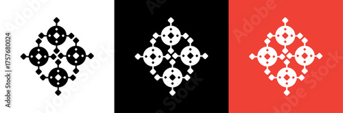 Vector illustration set of fire, skull, and floral pattern design elements