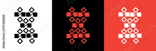 Black and red tribal tattoo design vector illustration of a symbol pattern