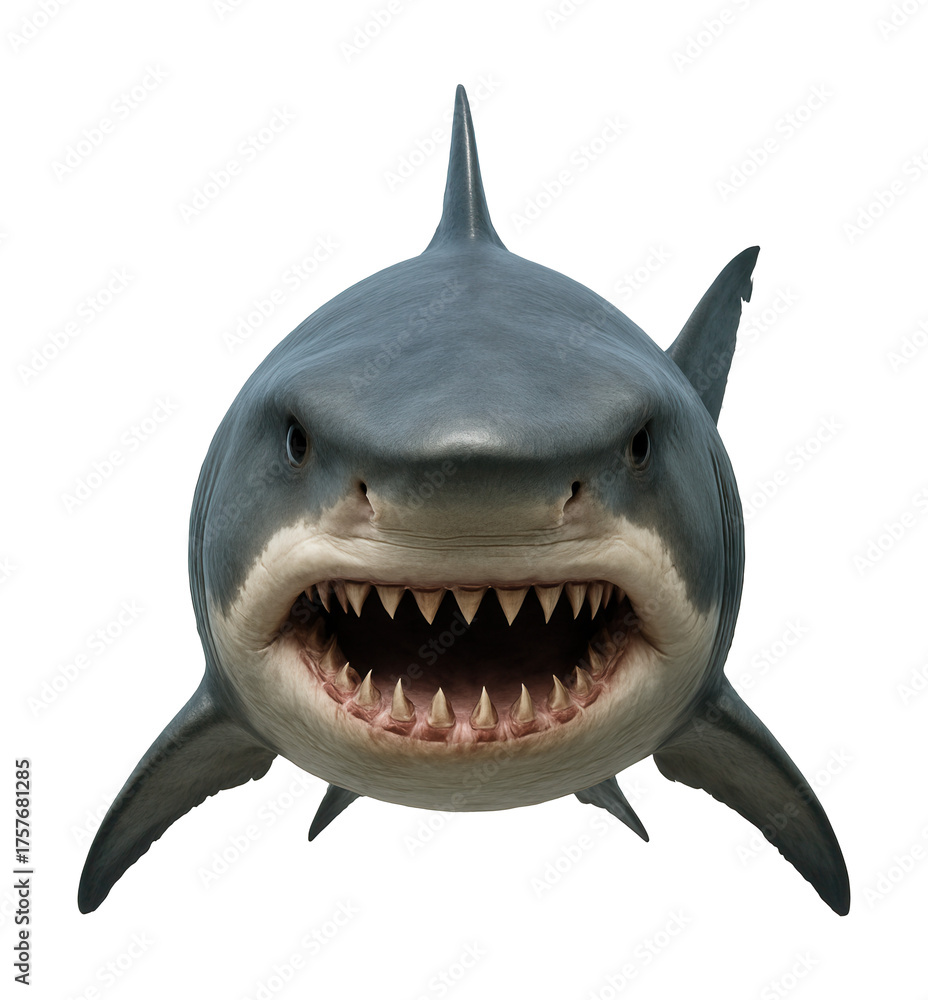 Obraz premium Bulky shark with sharp teeth and a flattened snout.