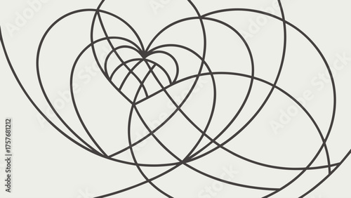 Minimal abstract heart made of intersecting lines
