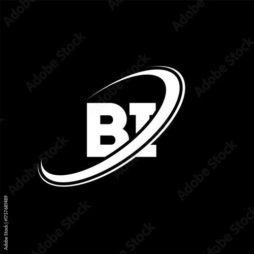 BI B I letter logo design. Initial letter BI linked circle uppercase monogram logo red and blue. BI logo, B I design. bi, b i