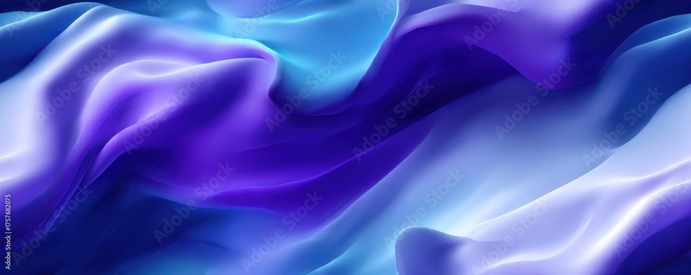 Fototapeta premium Flowing silky abstract waves in blue and violet gradient