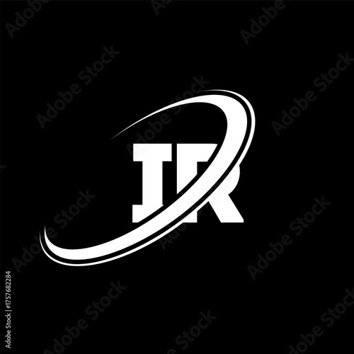 IR I R letter logo design. Initial letter IR linked circle uppercase monogram logo red and blue. IR logo, I R design. ir, i r