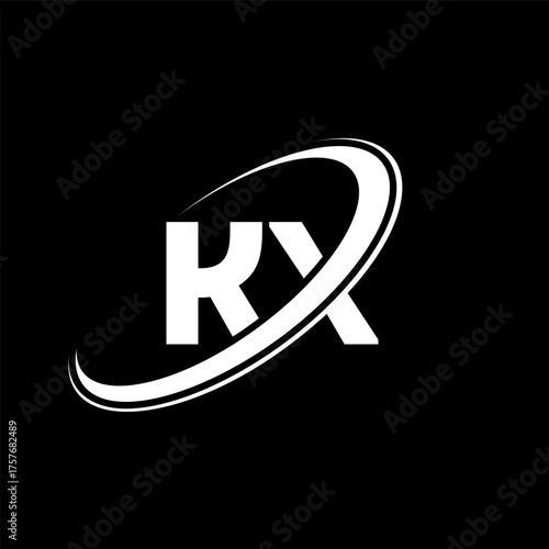 KX K X letter logo design. Initial letter KX linked circle uppercase monogram logo red and blue. KX logo, K X design. kx, k x