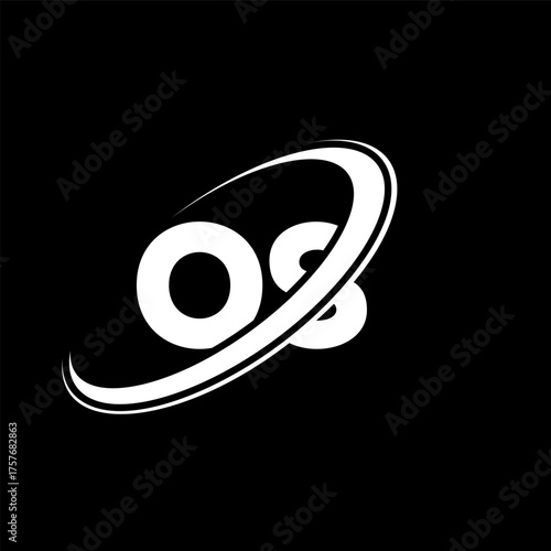 OS O S letter logo design. Initial letter OS linked circle uppercase monogram logo red and blue. OS logo, O S design. os, o s