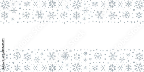 decorative snowflake border vector frame for winter holiday cards invitations and seasonal stationery
