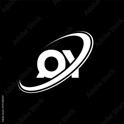QY Q Y letter logo design. Initial letter QY linked circle uppercase monogram logo red and blue. QY logo, Q Y design. qy, q y