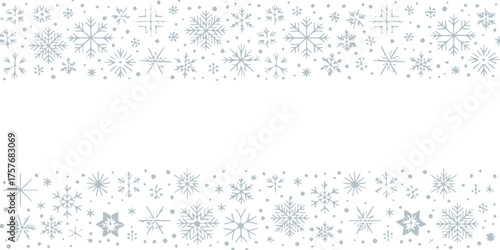 ornamental snowflake horizontal border vector for seasonal invitations holiday banners and winter templates
