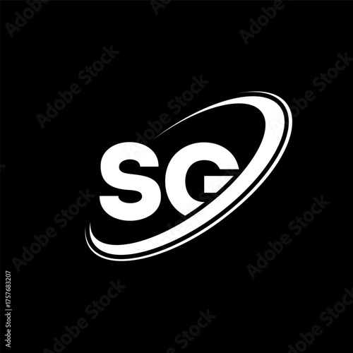 SG S G letter logo design. Initial letter SG linked circle uppercase monogram logo red and blue. SG logo, S G design. sg, s g