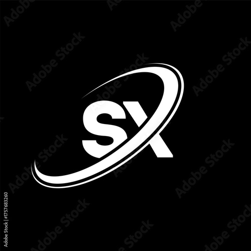 SX S X letter logo design. Initial letter SX linked circle uppercase monogram logo red and blue. SX logo, S X design. sx, s x