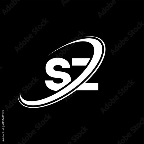 SZ S Z letter logo design. Initial letter SZ linked circle uppercase monogram logo red and blue. SZ logo, S Z design. sz, s z