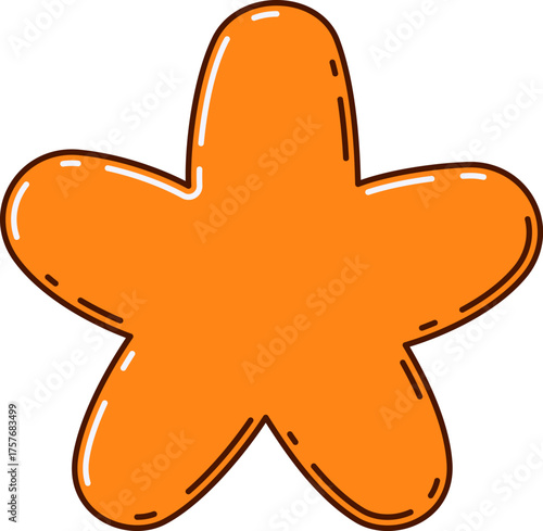 Math multiplication orange cartoon groovy symbol or sign. Kids education math funny symbol, school arithmetic groovy vector sign. Mathematics multiplication orange cartoon figure or algebra symbol