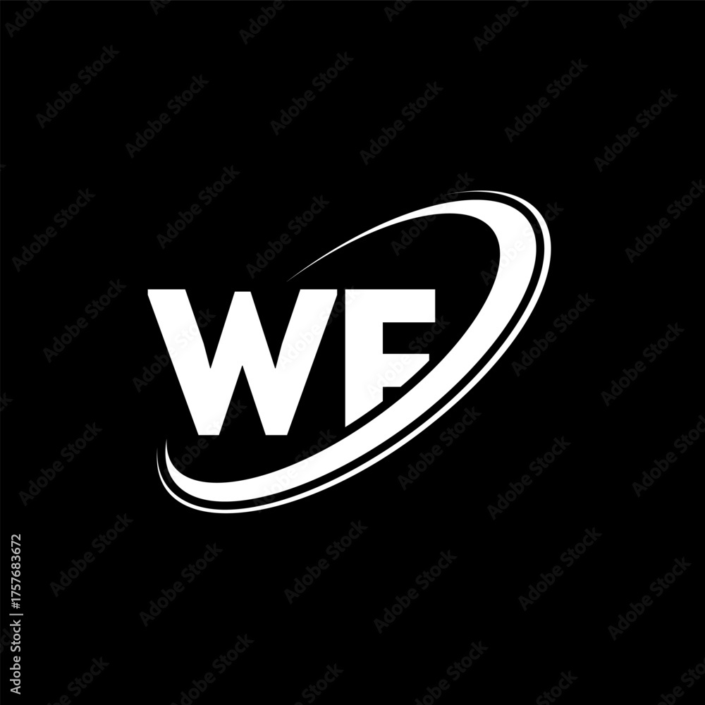 Obraz premium WF W F letter logo design. Initial letter WF linked circle uppercase monogram logo red and blue. WF logo, W F design. wf, w f