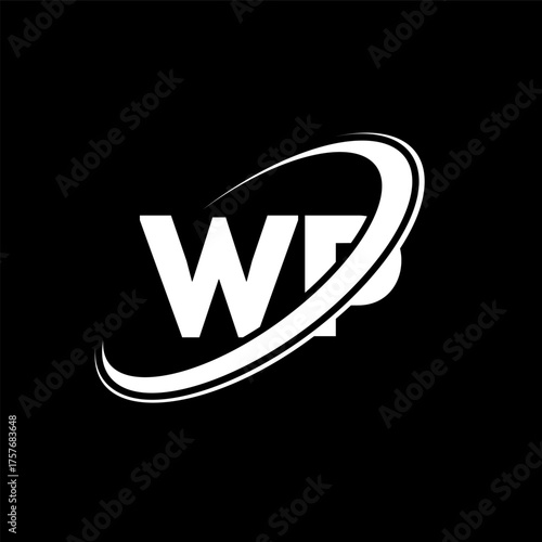WP W P letter logo design. Initial letter WP linked circle uppercase monogram logo red and blue. WP logo, W P design. wp, w p, W&P