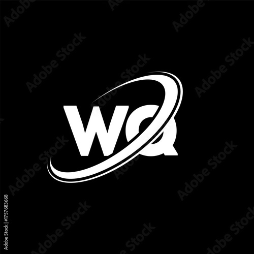 WQ W Q letter logo design. Initial letter WQ linked circle uppercase monogram logo red and blue. WQ logo, W Q design. wq, w q, W&Q