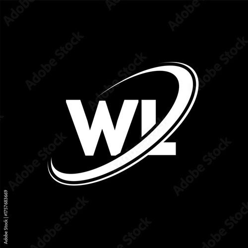 WL W L letter logo design. Initial letter WL linked circle uppercase monogram logo red and blue. WL logo, W L design. wl, w l