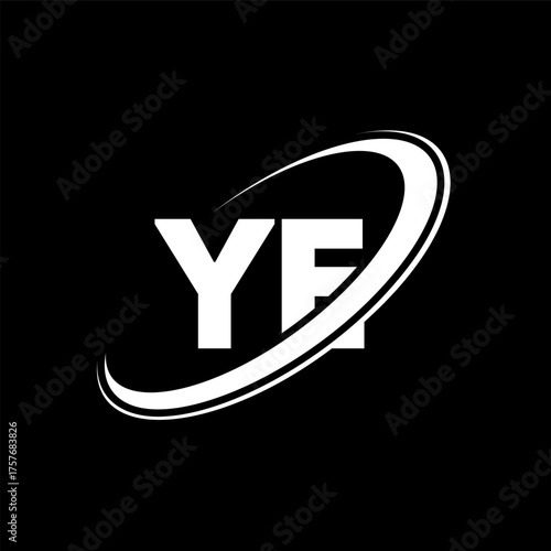 YE Y E letter logo design. Initial letter YE linked circle uppercase monogram logo red and blue. YE logo, Y E design. ye, y e
